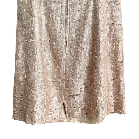 Gunne Sax Jessica McClintock Vintage Gold Lace Cocktail Dress Made in USA - Picture 8 of 13